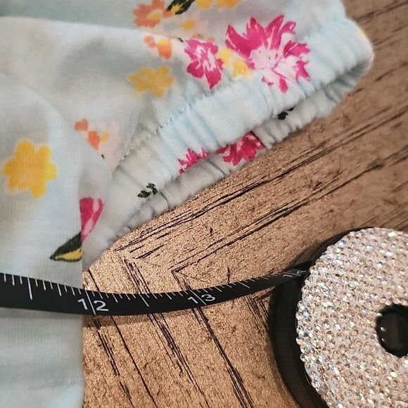 Floral Off-Shoulder Kids Top - Blue Size 5 - Picture 3 of 6